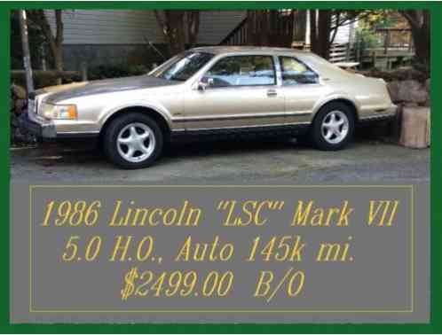 1986 Lincoln Mark Series LSC (Luxury Sports Coupe)