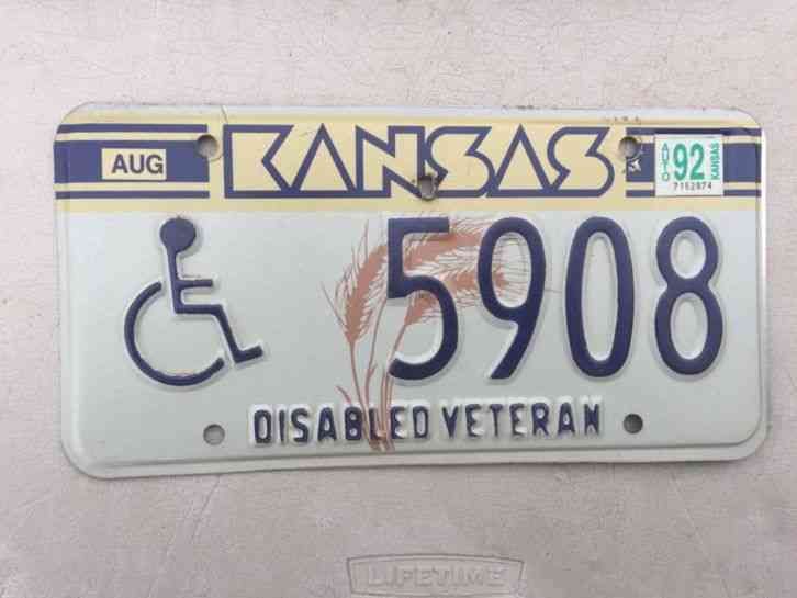 2002 KANSAS HANDICAPPED DISABLED PERSON LICENSE PLATE