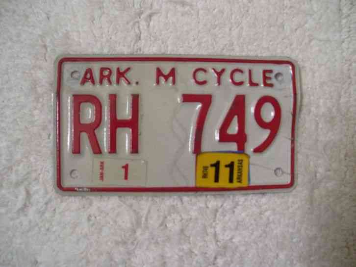 ARKANSAS MOTORCYCLE LICENSE PLATE