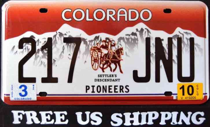 Colorado Pioneers - Settlers Co Graphic License Plate Free