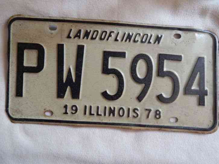 illinois-state-license-plate-black-white-1978-land-of