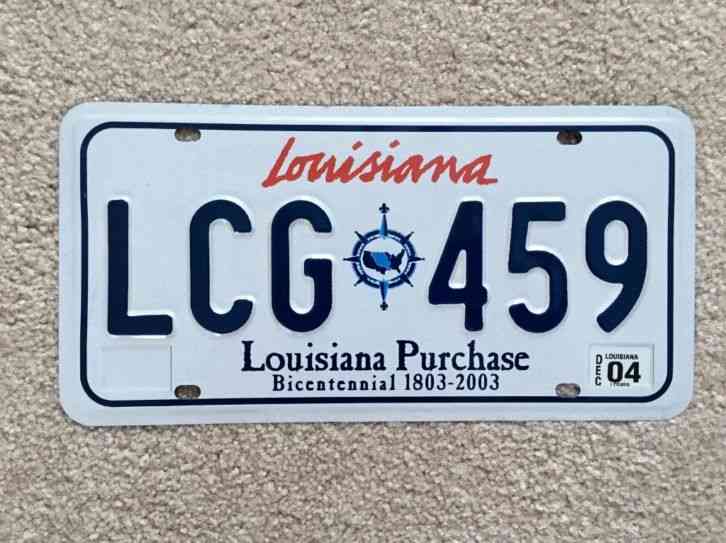 Louisiana 1999 Temporary Vintage License Plate Garage Old