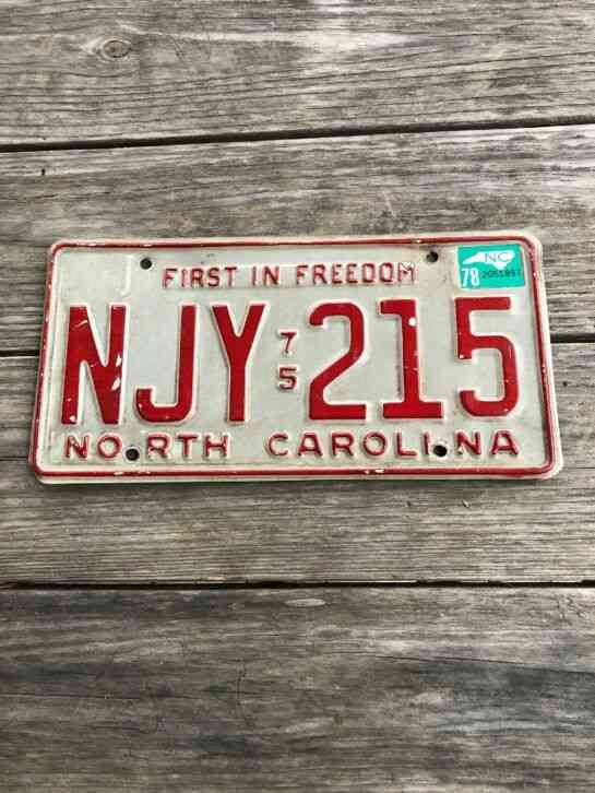 North Carolina License Plate 1975 First In Freedom