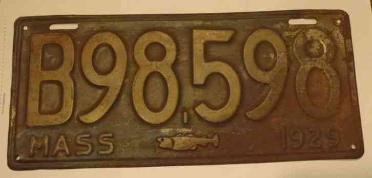 1929 Codfish Massachusetts MA Mass Truck License Plate B