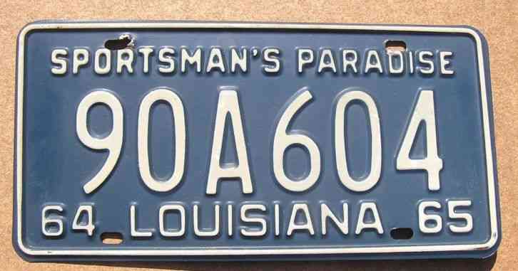 SIX 19671982 Louisiana TEMPORARY TAG License Plates
