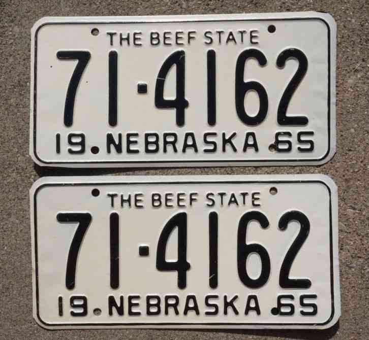 pr Nebraska Vtg. Antique License Plates. 2410-NB