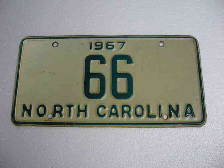 1967 67 North Carolina Nc License Plate Tag Vanity 66