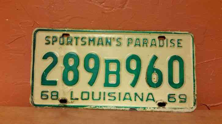 SIX 19671982 Louisiana TEMPORARY TAG License Plates