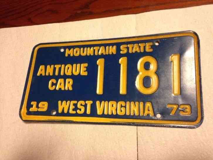 1973 West Virginia Antique Car License plate 1181