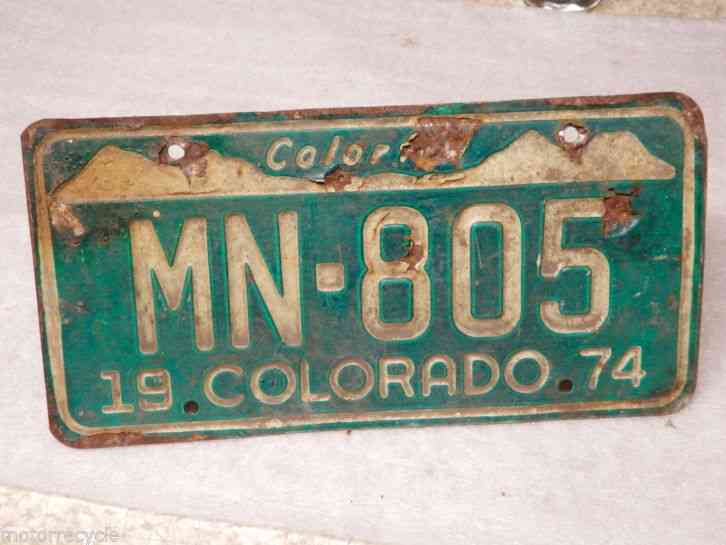 1974 Colorado Motor Vehicle License Plate MN805