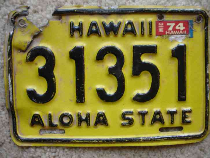 1974 Hawaii Motorcycle License Plate