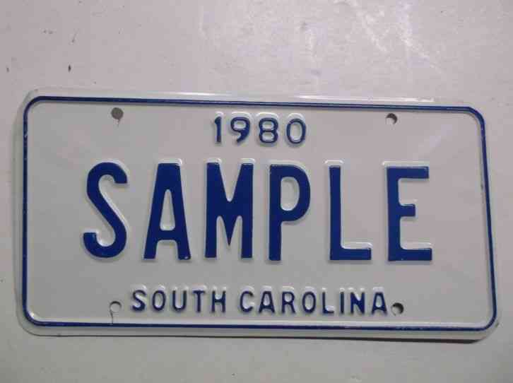 South Carolina License Plate State Legislator 1972