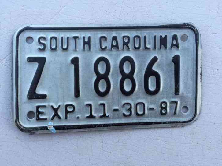 1990 SOUTH CAROLINA MOTORCYCLE LICENSE PLATE Z 50084 SC