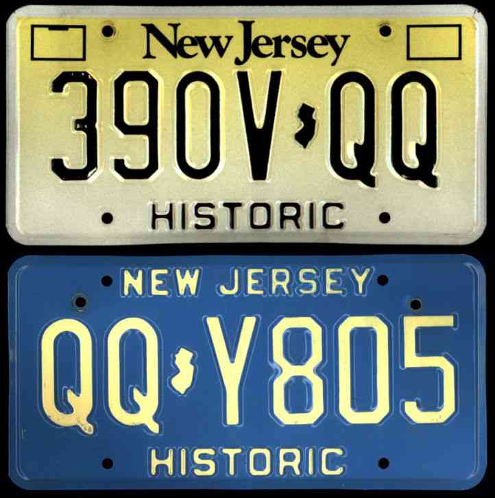 2 NEW JERSEY HISTORIC QQ License Plates 1979 QQY805 and