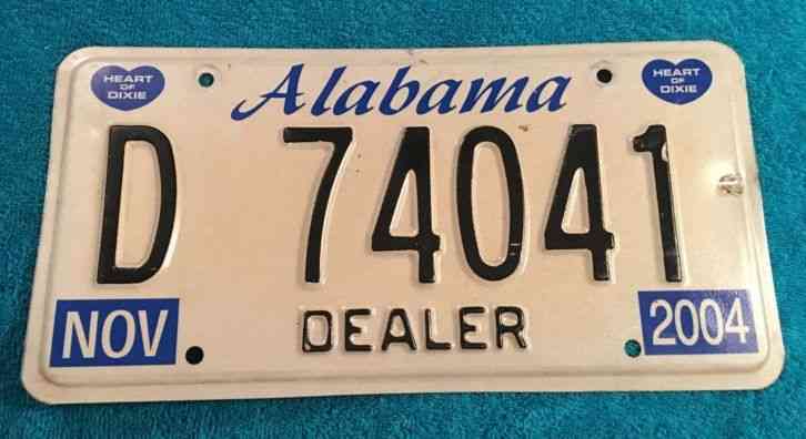 ALABAMA Car Dealer Heart of Dixie License Plate D 74041