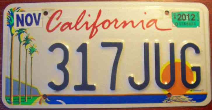 Personalized California Arts Council Palm Trees License Plate
