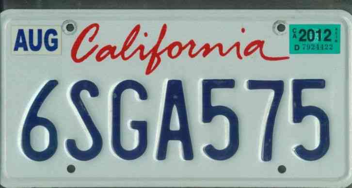 1963 California License Plates, 1968 Validation, DMV Clear