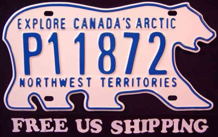 Northwest Territories Canada Bear license plate REDUCED