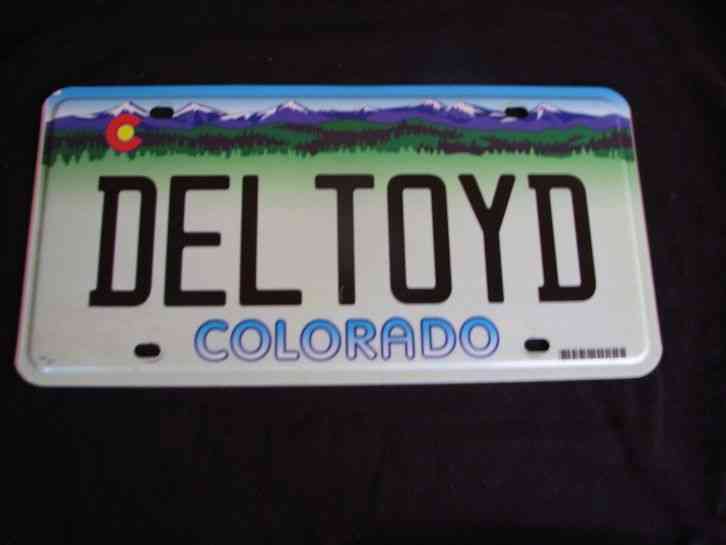 COLORADO DESIGNER GRAPHIC VANITY LICENSE PLATE DELTOYD DEL