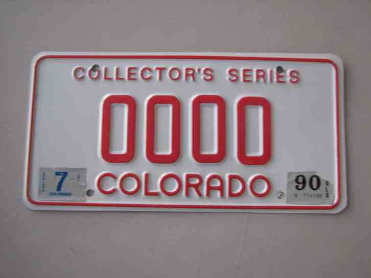 Colorado Sample Prototype License Plate Blank