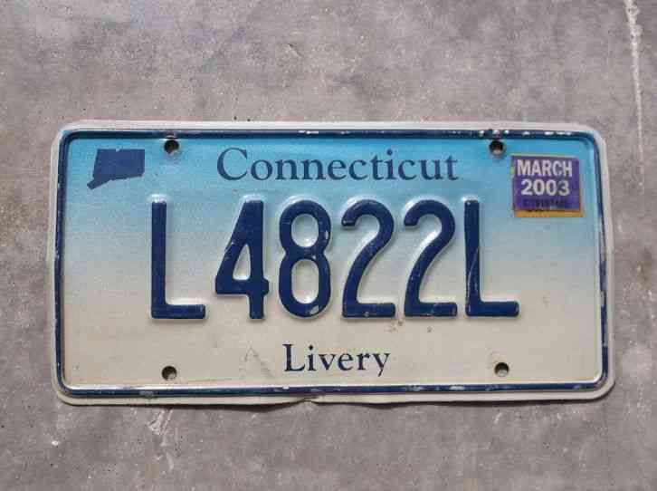 Connecticut Livery license plate L4822L