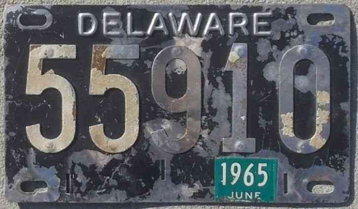 Delaware 1969 DEALER License Plate STICKER MINT NOS