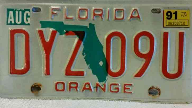 Florida auto tag Orange County vintage