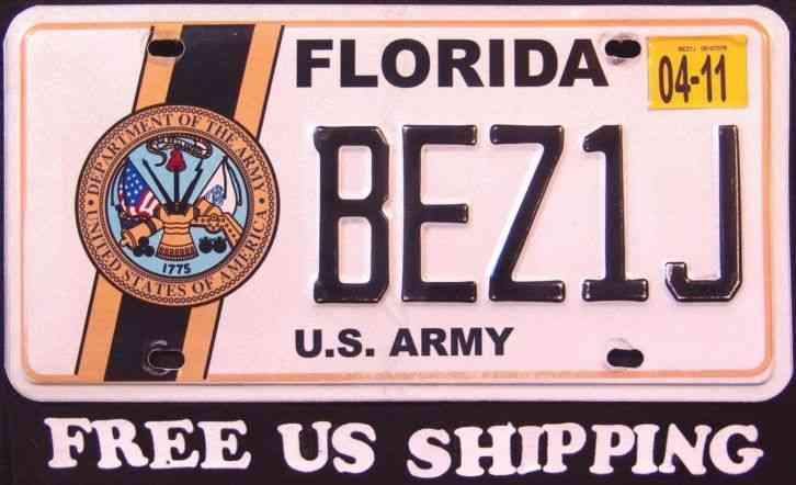 FLORIDA US ARMY SEAL FL Military Graphic License Plate