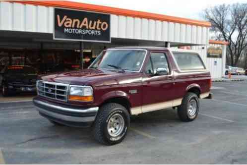 Ford Bronco Eddie Bauer 4x4 Removable Rear Hard Top 1993