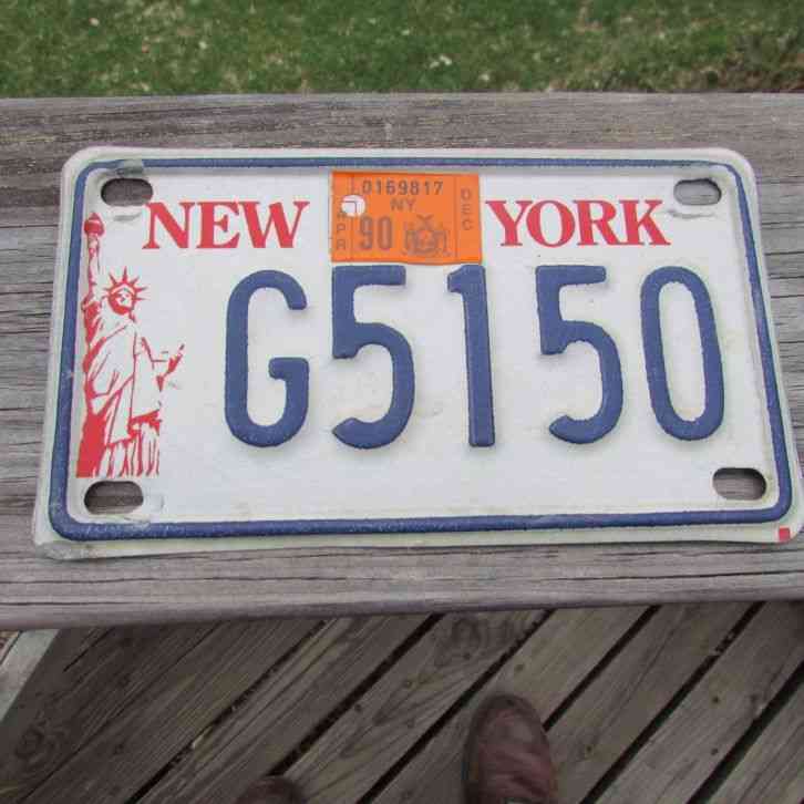 Good Vintage New York State Motorcycle License Plate