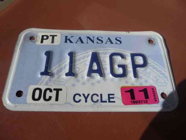 Kansas motorcycle license plate