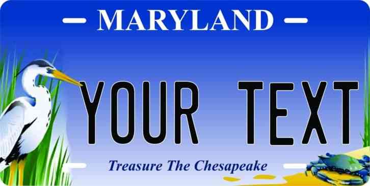 Maryland Bird License Plate Tag Personalized Auto Car