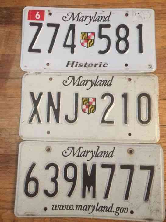 MARYLAND HISTORIC LICENSE PLATE Z74 581. XNJ 210 SHEILD