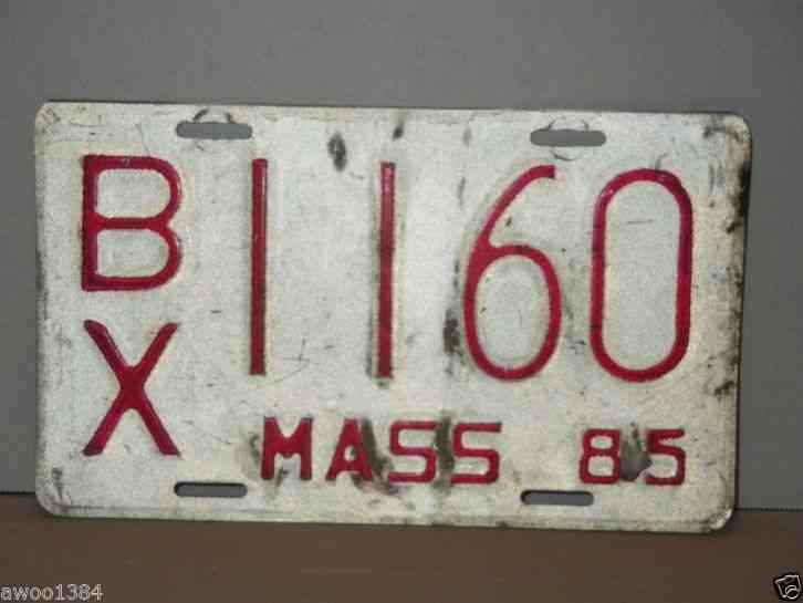 Massachusetts Motorcycle License Plate FX9544 (1986)