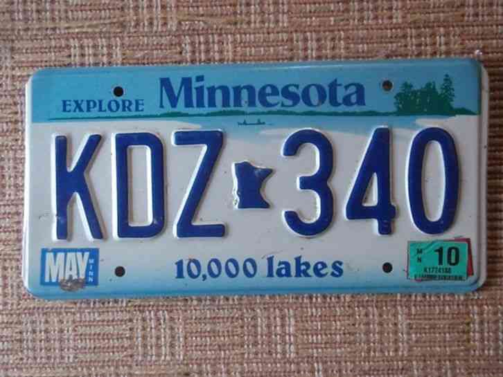 Minnesota License Plate Free Shipping Embossed