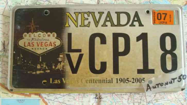NEVADA 2012 - LICENSE PLATE # LV CP18