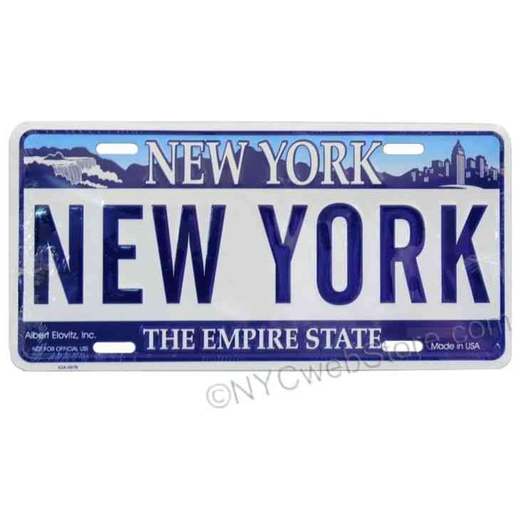 New York Blue Empire State License Plate US Manhattan