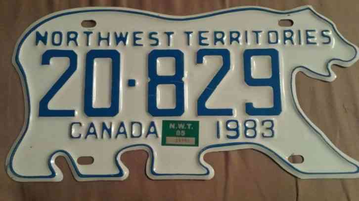 Northwest Territories Canada Bear license plate REDUCED