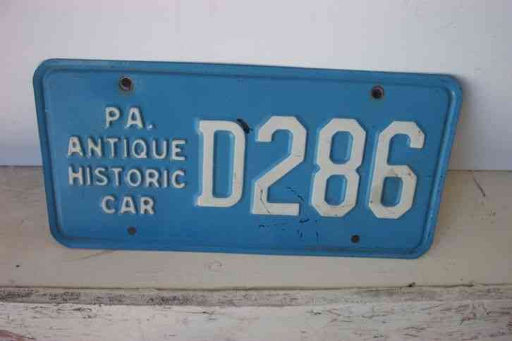 PA. ANTIQUE HISTORIC CAR PLATE D286 pre-owned