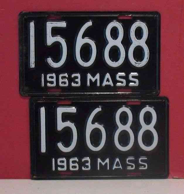 Pair of 1963 Massachusetts Motorcycle License Plates