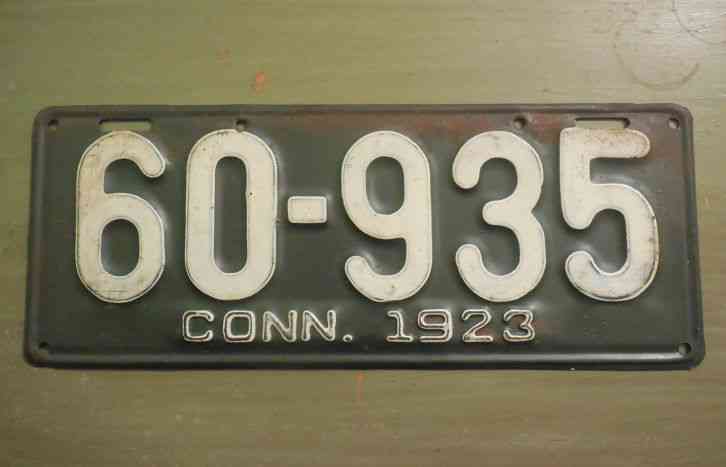 VINTAGE 1923 CONNECTICUT LICENSE PLATE=MINT