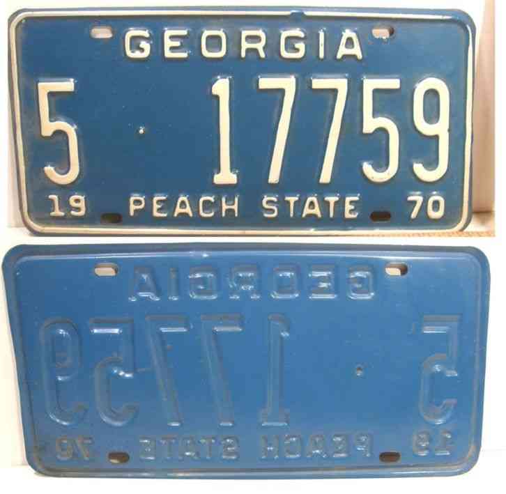 VINTAGE 1970 CAR TAG LICENSE PLATE 517759 BIBB