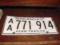 license vintage permanent arkansas aa plate trailer tag