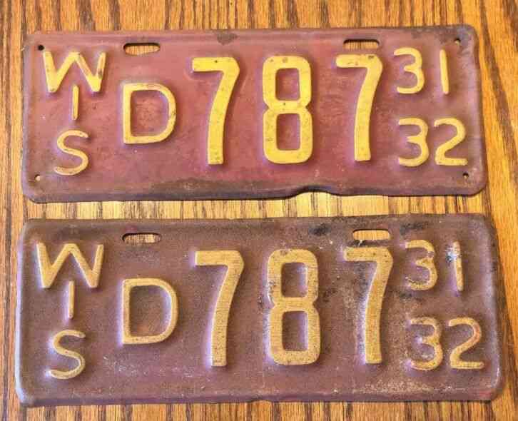 3 1966-68 Wisconsin DAV Tags - 3 WI Mini License Plates