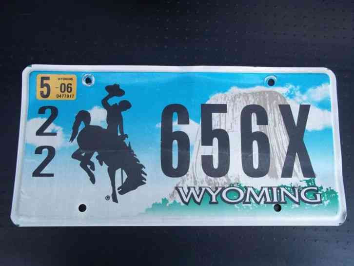 Wyoming 2001 Disabled Veteran Bronco license plate # 72